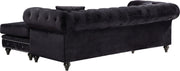 Meridian Furniture Sabrina Navy Velvet 2pc Reversible Sectional