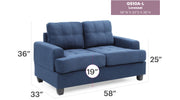 Glory Furniture Sandridge Navy Blue Loveseat