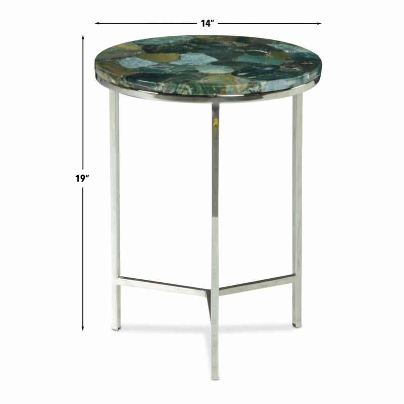 Steve Silver Foster Green jasper Top Chairside Table