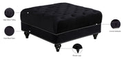 Meridian Furniture Sabrina Black Velvet Ottoman