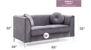Glory Furniture Delray Black Velvet Microsuede Loveseat