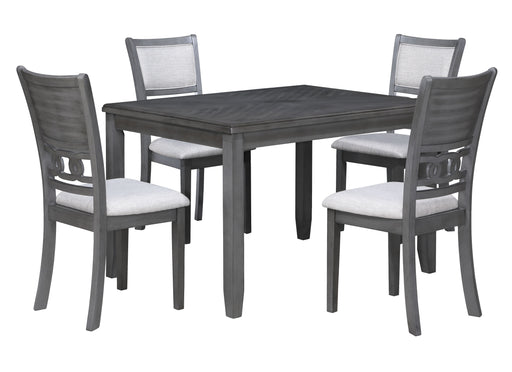 New Classic Furniture Gia Gray 48 Inch Rectangle 5pc Dining Set
