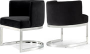 Meridian Furniture Gianna Black Velvet Chrome Dining Chair