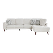 Home Elegance Broadway Blue 2pc Sectional with Right Chaise