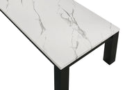 Crown Mark Ivy White Faux Marble 3pc Cocktail Table Set