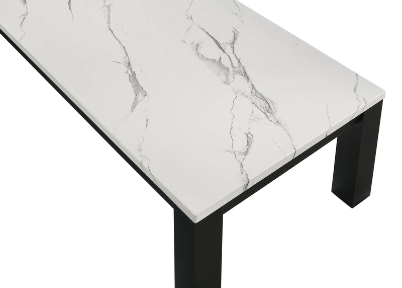 Crown Mark Ivy White Faux Marble 3pc Cocktail Table Set