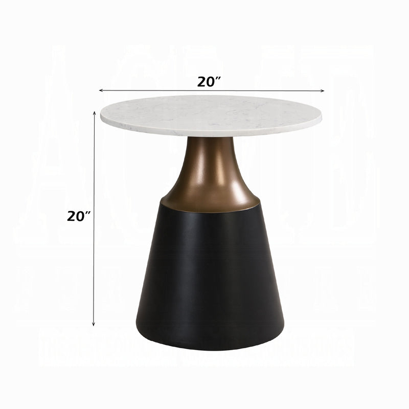 Acme Furniture Jaramillo White Natural Black End Table