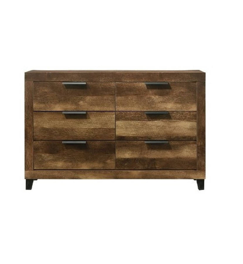 Acme Furniture Morales Rustic Oak Dresser and Mirror