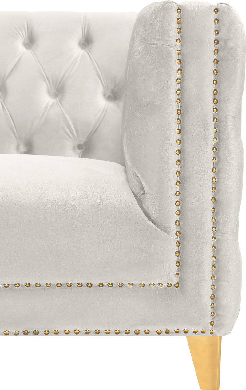 Meridian Furniture Michelle Cream Velvet Loveseat