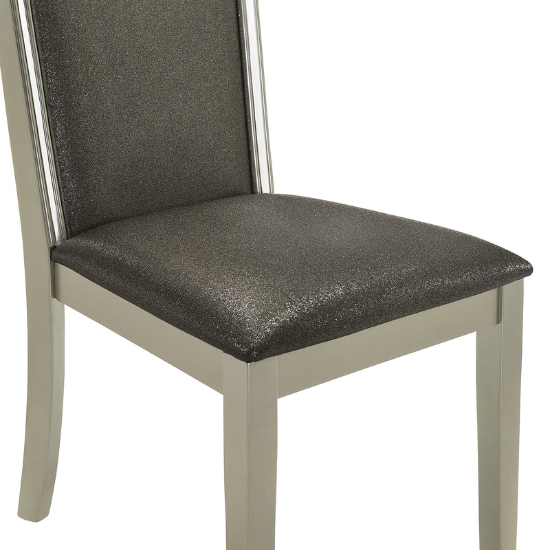 2 New Classic Furniture Lumina Silver Gray Dining Chairs