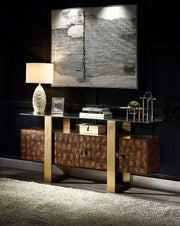 Acme Furniture Mabyn Brass Antique Brown Console Cabinet