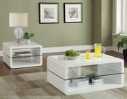 Coaster Furniture Elana Glossy White 3pc Coffee Table Set