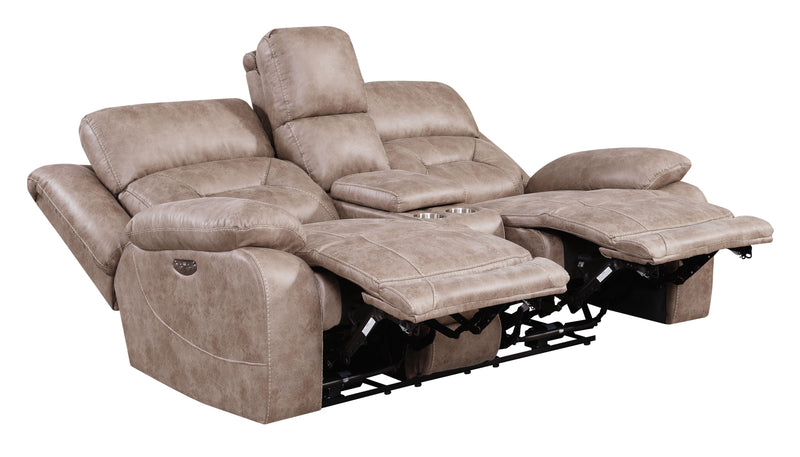 Steve Silver Aria Desert Sand Power Loveseat with Console