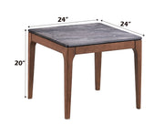 Acme Furniture Bevis Engineered Stone Walnut End Table