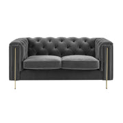 Steve Silver Charlene Gray Velvet Loveseat