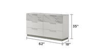 Galaxy Home Mist White Dresser and Mirror