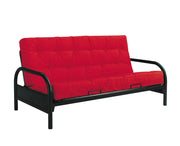Acme Furniture Alfonso Red Mattress With Black Metal Sofa