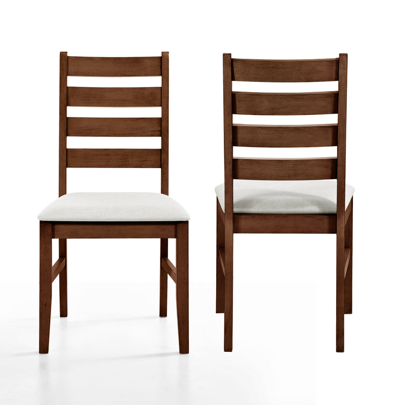 2 New Classic Furniture Pascal Brown Ladderback Dining Chairs