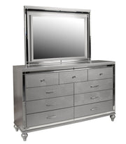 New Classic Furniture Valentino Silver Dresser and Mirror