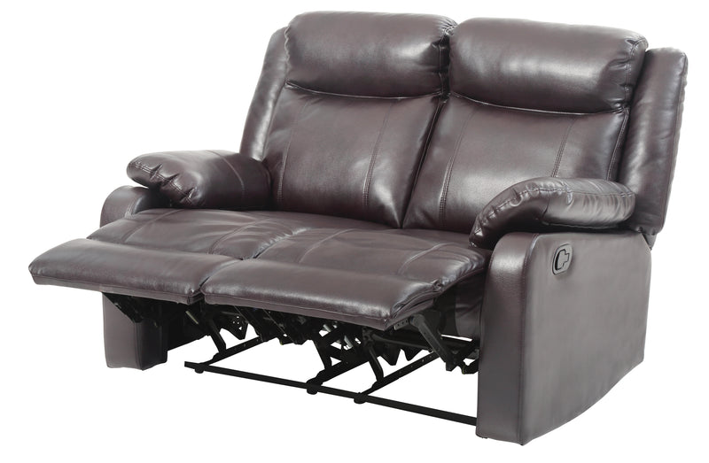 Glory Furniture Ward Dark Brown Faux Leather Double Reclining Love Seat