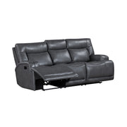 New Classic Furniture Titan Gray Sofa with Dual Recliner
