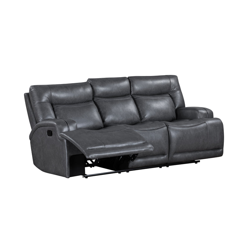 New Classic Furniture Titan Gray Sofa with Dual Recliner