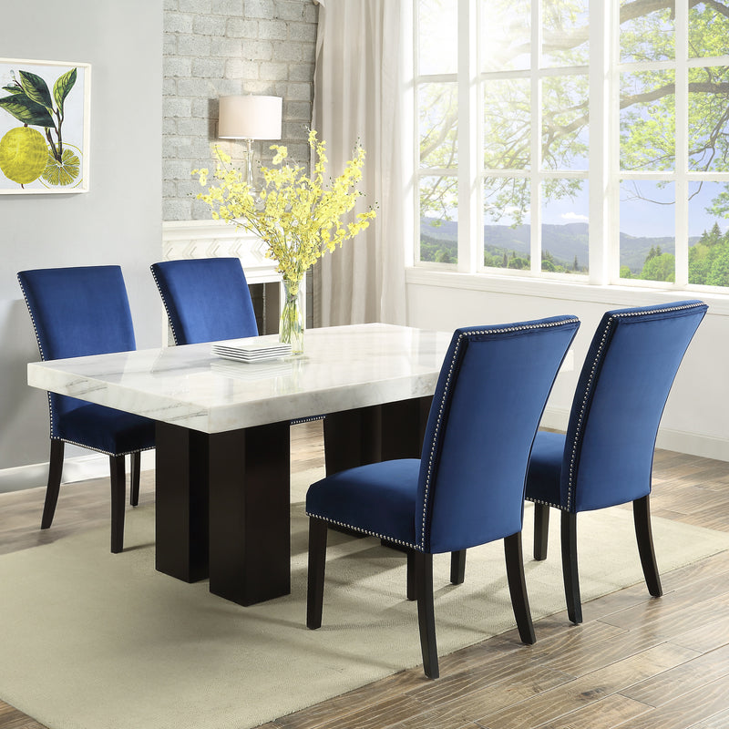 Steve Silver Camila White Blue 5pc Dining Set