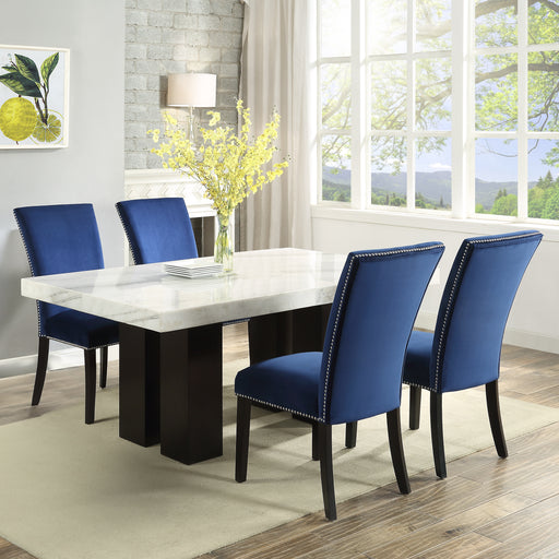 Steve Silver Camila White Blue 5pc Dining Set
