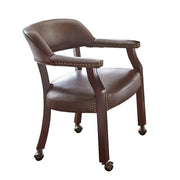 Steve Silver Tournament Brown Arm Chair with Casters