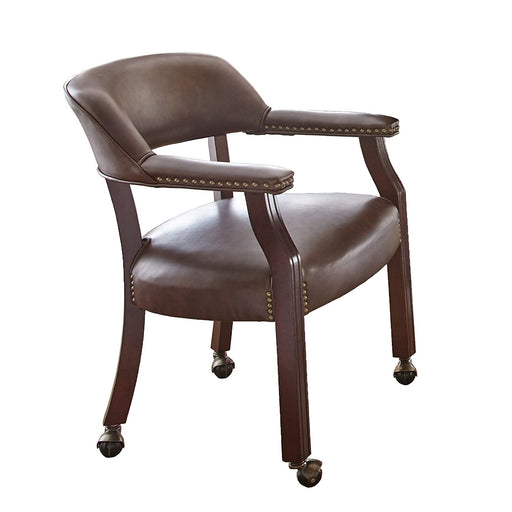 Steve Silver Tournament Brown Arm Chair with Casters