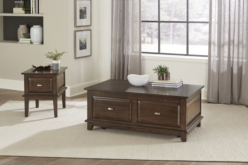 Home Elegance Minot Brown 3pc Coffee Table Set