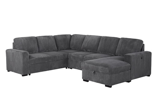 Global Furniture U2660 Grey Sectional with Pull Out