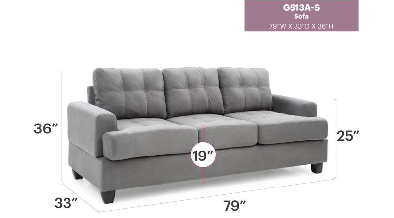 Glory Furniture Sandridge Black Sofa