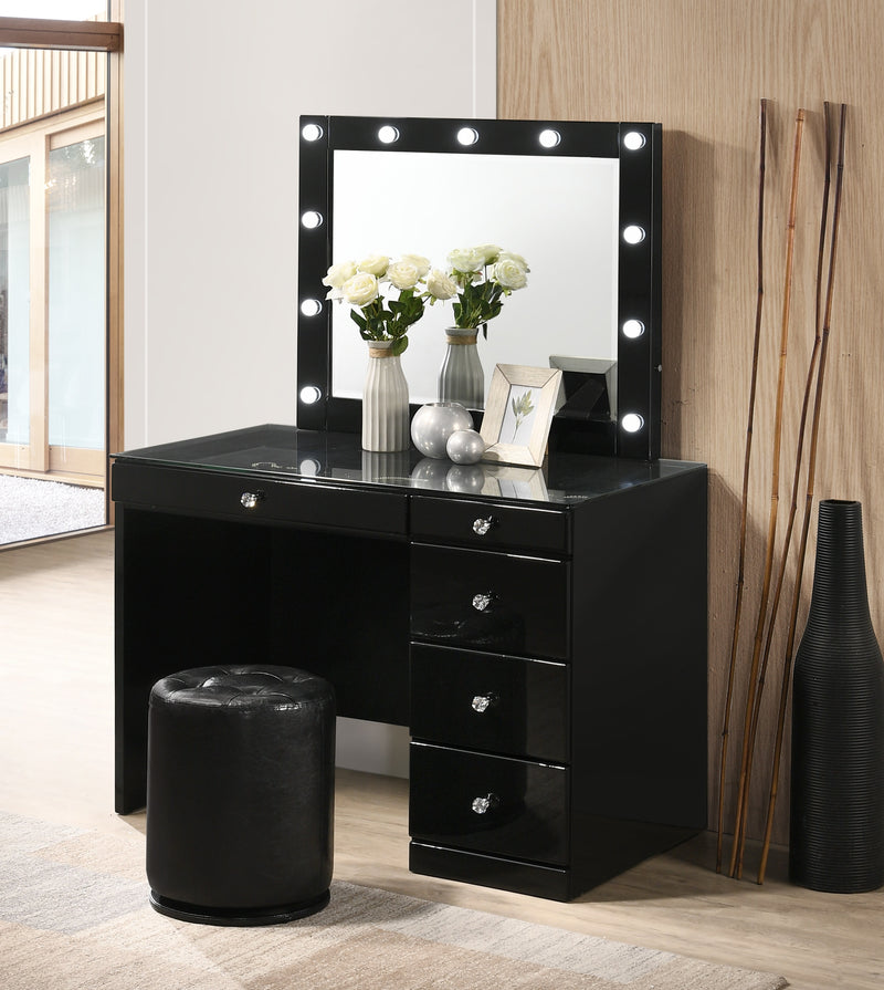 Crown Mark Morgan Black Vanity Set