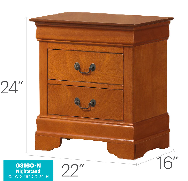 Glory Furniture Louis Phillipe Gray Nightstand