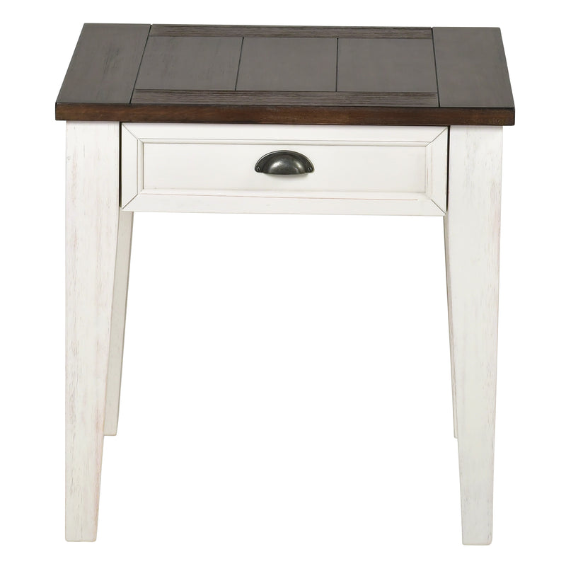 Steve Silver Cayla Dark Oak White End Table