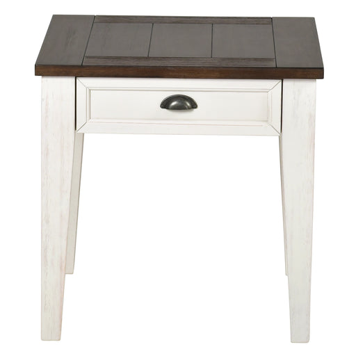 Steve Silver Cayla Dark Oak White End Table