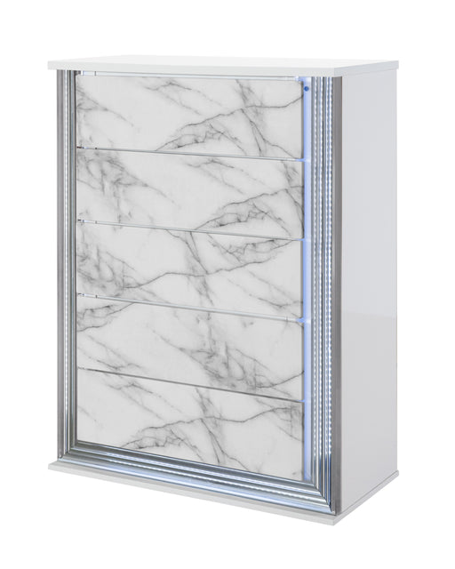 Global Furniture Ylime Light Grey White Chest with LED