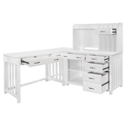 Home Elegance Blanche White 4pc Corner Desk