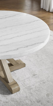 Steve Silver Carena White Round Dining Table