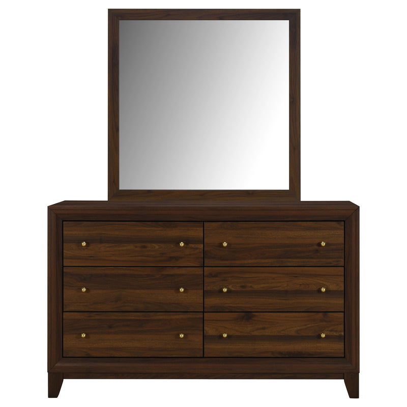 Coaster Furniture Welsley Walnut Brown Dresser and Mirror