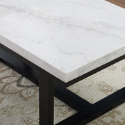 Steve Silver Lucca White Marble Top End Table