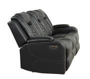 Galaxy Home Benz Brown LED Power Reclining Sofa