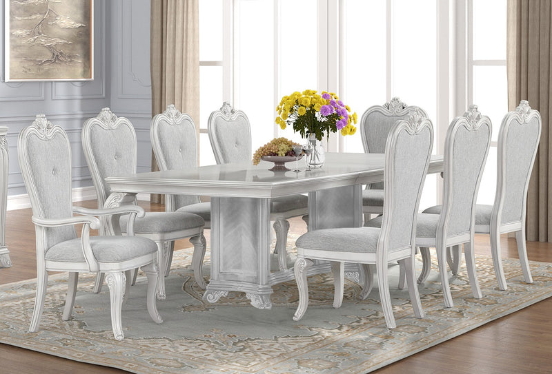 New Classic Furniture Cambria Hills Gray 9pc Dining Room Set