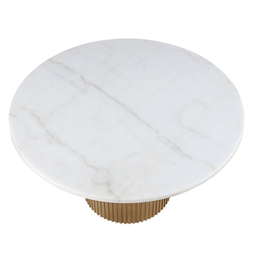 Steve Silver Colvin Brown White Marble 5pc Dining Room Set