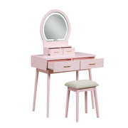 Home Elegance Camilla White Vanity Dresser with Mirror and Stool