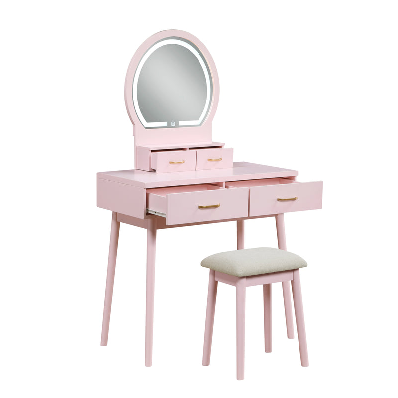Home Elegance Camilla White Vanity Dresser with Mirror and Stool