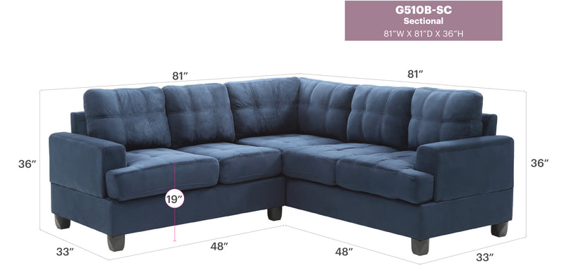 Glory Furniture Sandridge Vanilla Sectional