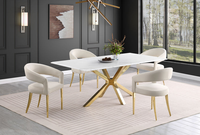 Coaster Furniture Venera White Gold Dining Table