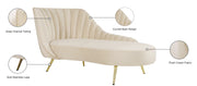 Meridian Furniture Margo Pink Velvet Chaise